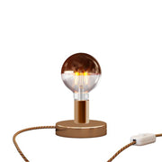Lampada da tavolo Posaluce Half Cup in metallo e spina UK - Rame Interruttore