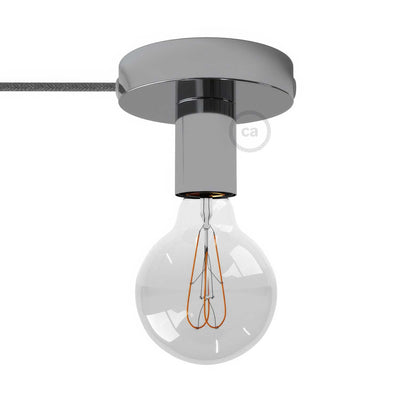 Spostaluce, der Lichtpunkt aus Metall komplett mit Textilkabel und seitlichen Öffnungen – Chrom