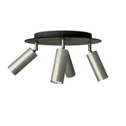 Lampada a 4 faretti con paralume Tub-E14 e Rose-One XXL rotondo - Titanio satinato