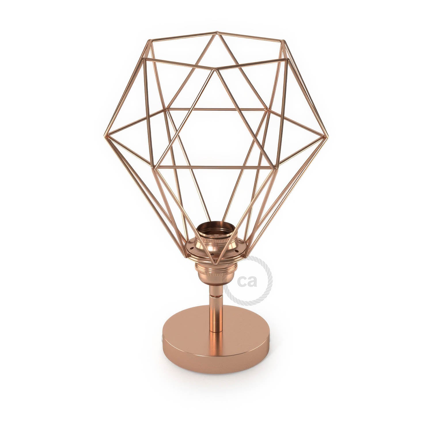 Fermaluce Metallo 90° con paralume Diamond, lampada filomuro orientabile in metallo - Rame