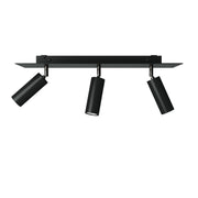 Lampada a 3 faretti con paralume Tub-E14 e Rose-One XXL rettangolare - Nero