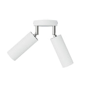 Lampada a 2 faretti con paralume Tub-E14 e rosone tondo - Bianco opaco