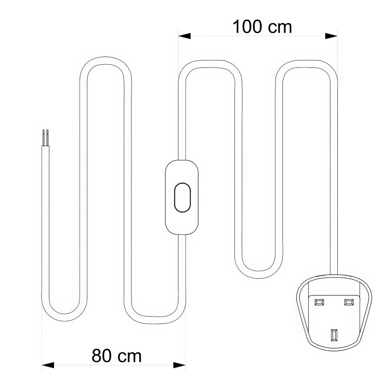 Cablaggio per lampada con cavo rosso lucido 1,80 m e spina UK