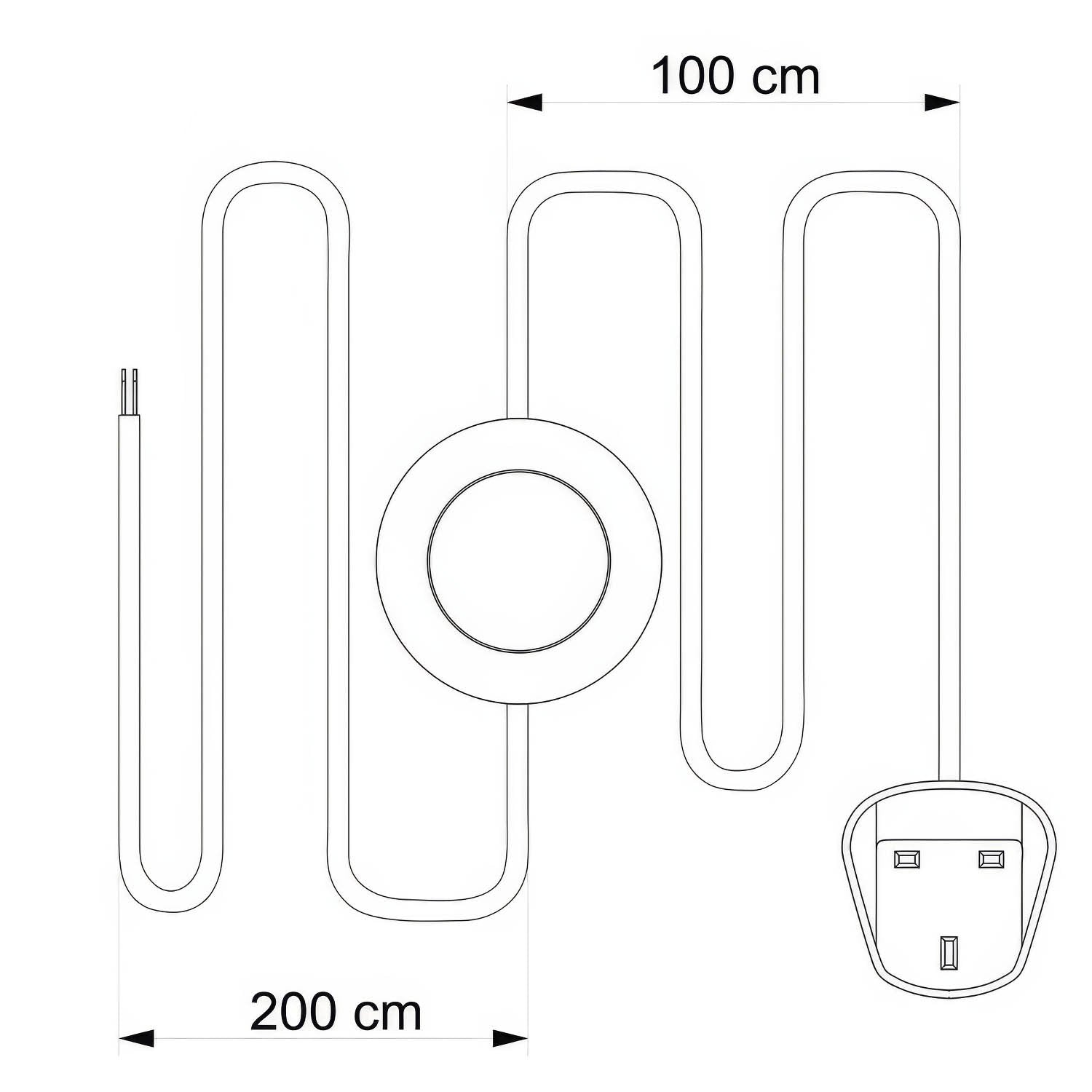 Cablaggio per lampada con cavo senape lucido 3 m e spina UK