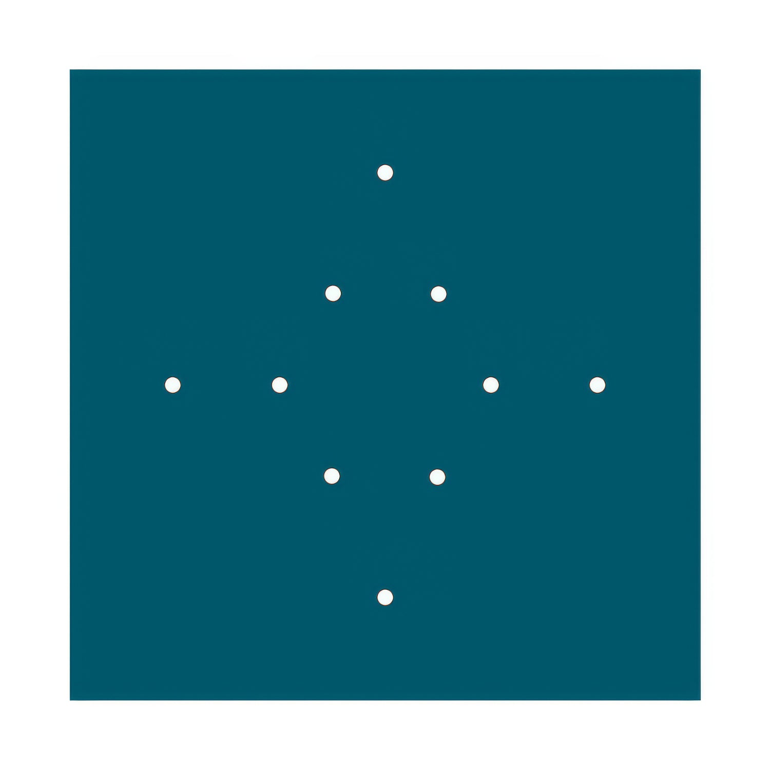 Rosone XXL Rose-One quadrato, 400 mm con 10 fori e 4 fori laterali - Petrolio Bianco