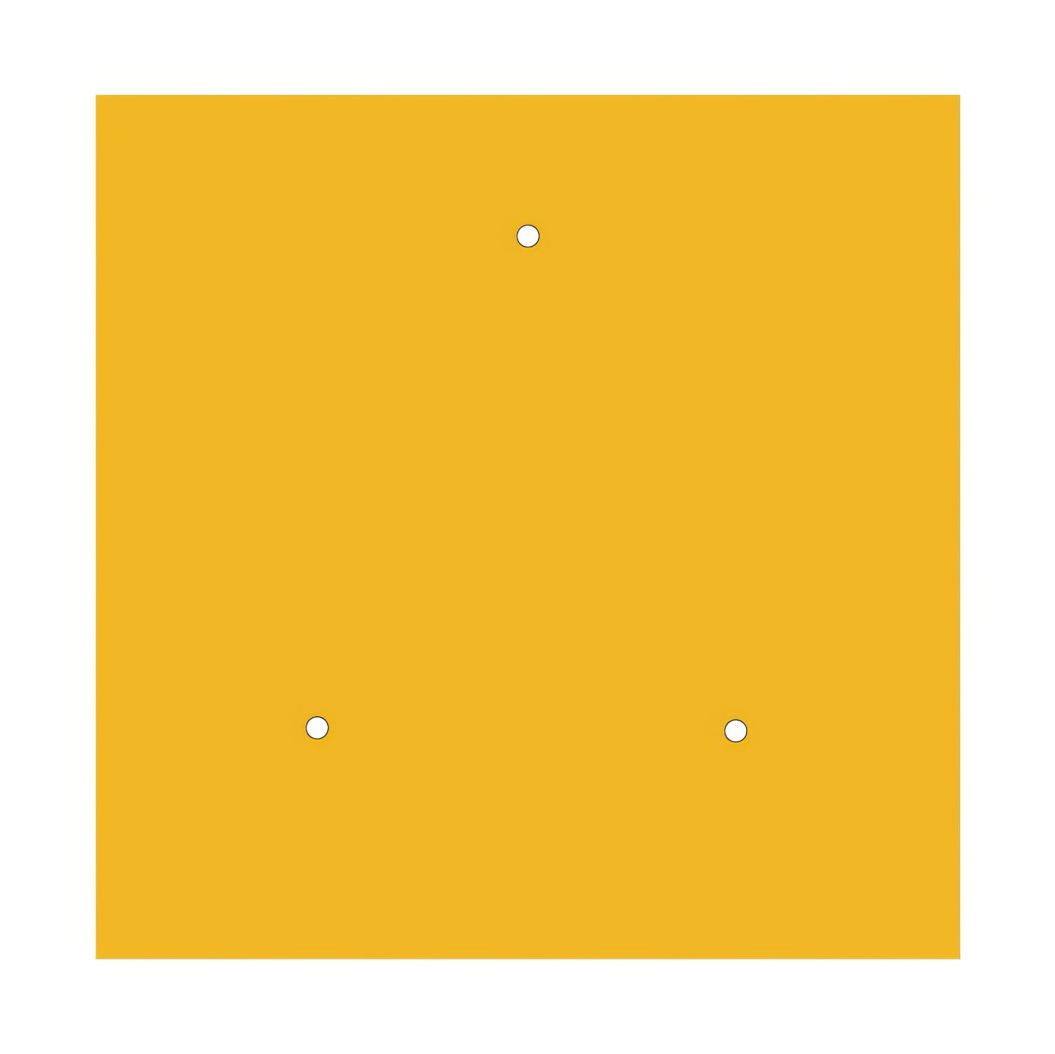 Rosone XXL Rose-One quadrato, 400 mm con 3 fori e 4 fori laterali - Mostarda Bianco