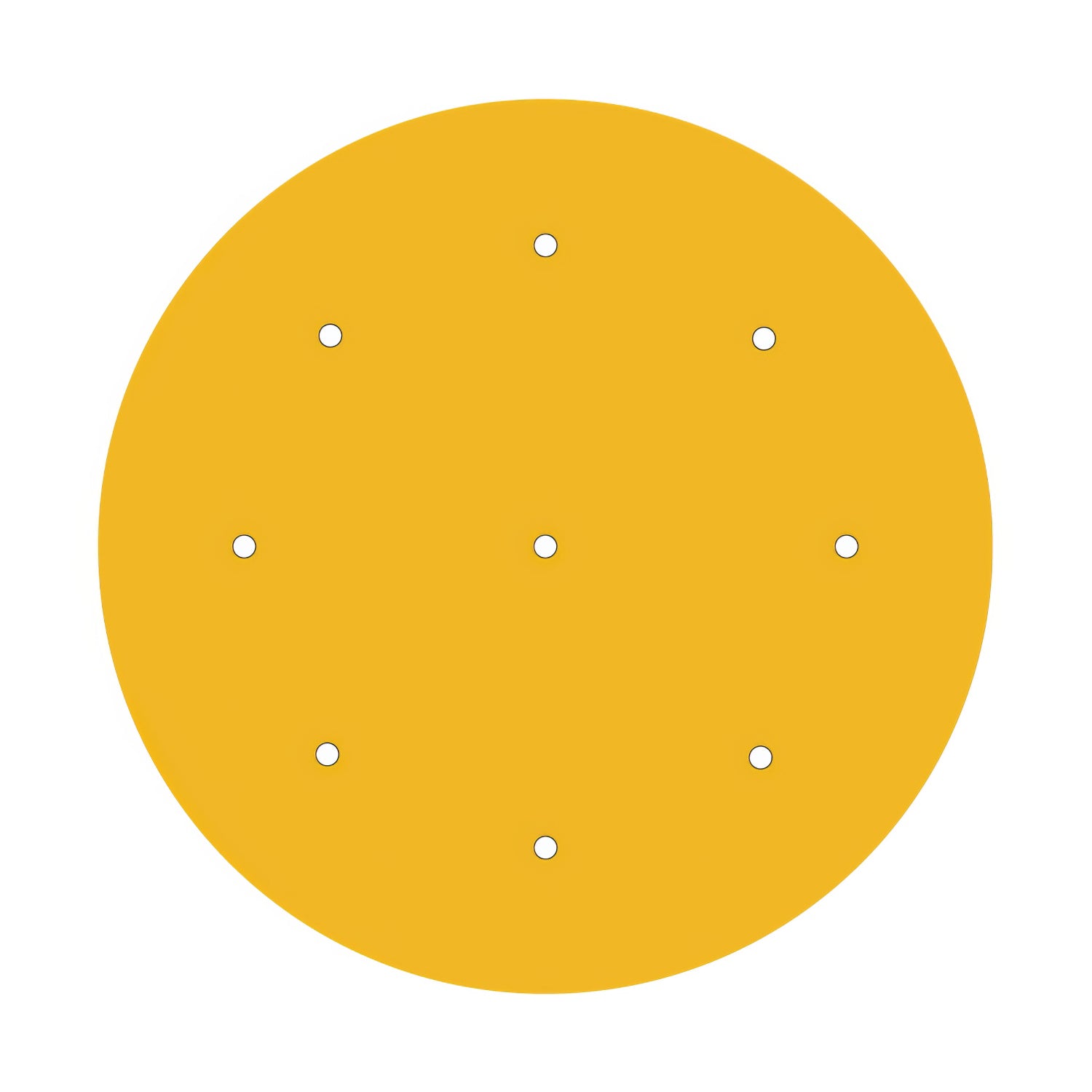 Rosone XXL Rose-One rotondo, diametro 400 mm con 9 fori e 4 fori laterali - Mostarda Bianco