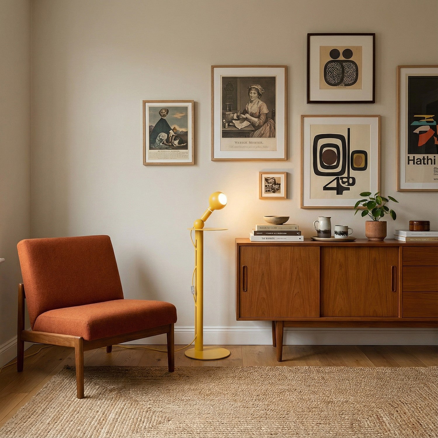 Rocco - Stehleuchte mit Camo-Glühbirne - Gelb