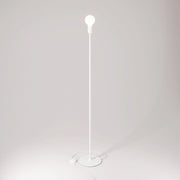 Lampada da terra MAG-Y con base metallica tonda e spina UK - Bianco opaco