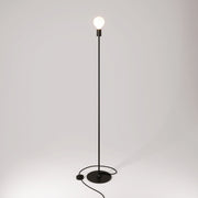 Lampada da terra MAG-Y con base metallica tonda e spina UK - Nero