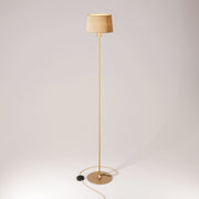 Lampada da terra MAG-Y con base metallica tonda, paralume Athena e spina UK - Bronzo satinato