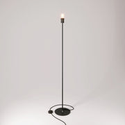 Lampada da terra MAG-Y con base metallica tonda con predisposizione per paralume e spina UK - Nero