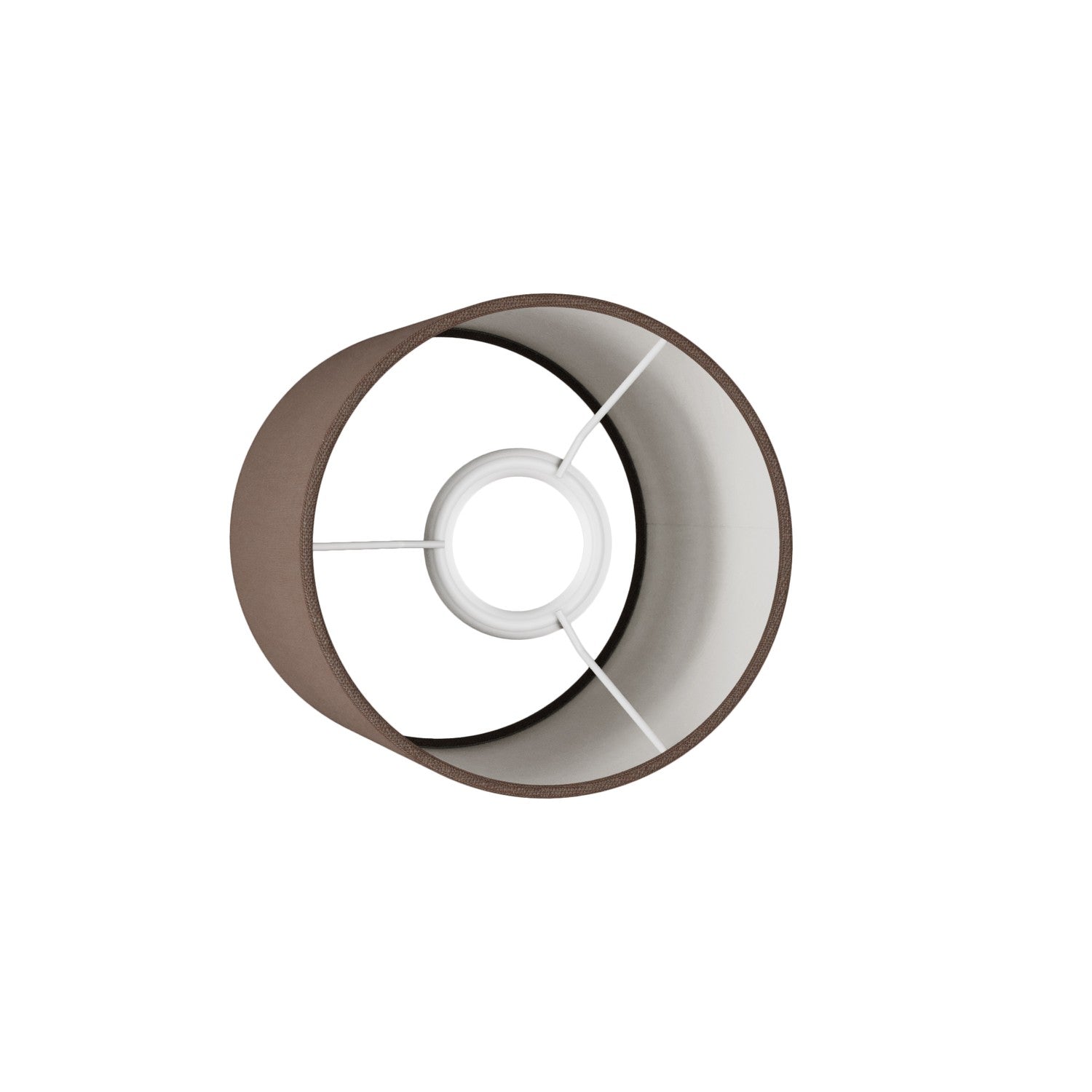 Paralume Cilindro in tessuto con attacco E27 - 100% Made in Italy - Camelot marrone