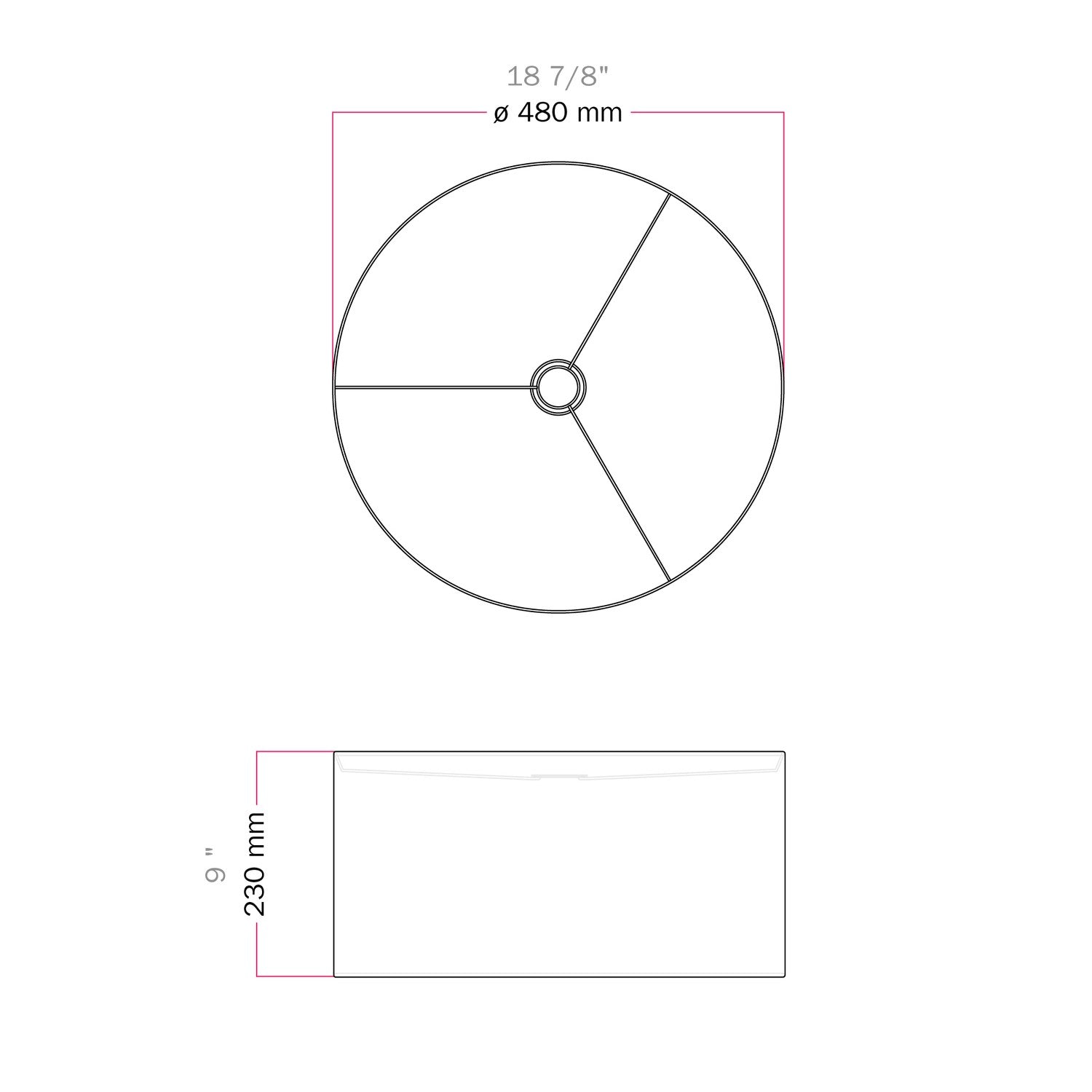 Paralume Cilindro XL in tessuto con attacco E27 - Made in Italy - Lana Senape