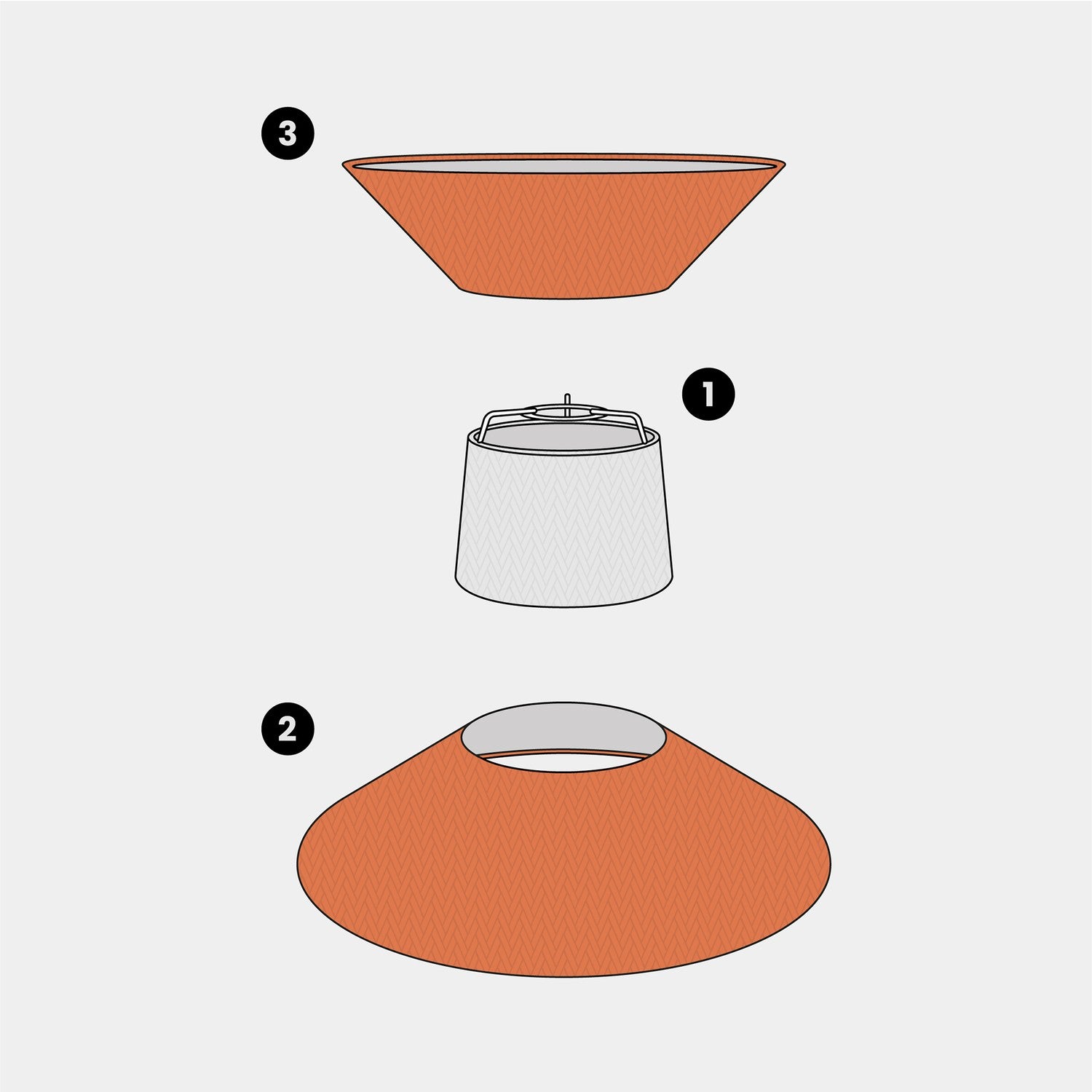 Paralume in tessuto Clessidra Cinette aragosta - Made in Italy Arenal sabbia