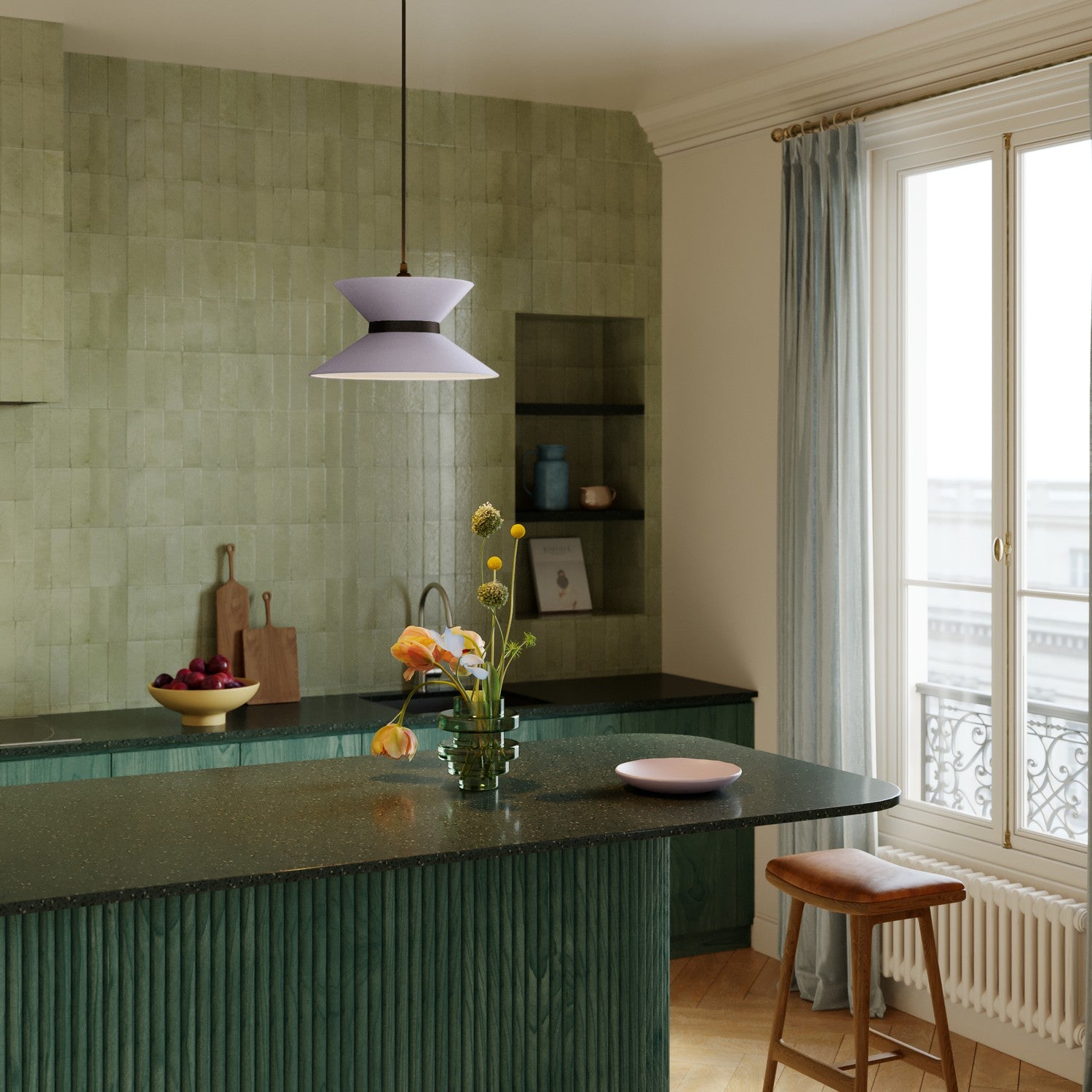 Paralume in tessuto Clessidra Teletta lilla - Made in Italy Teletta antracite