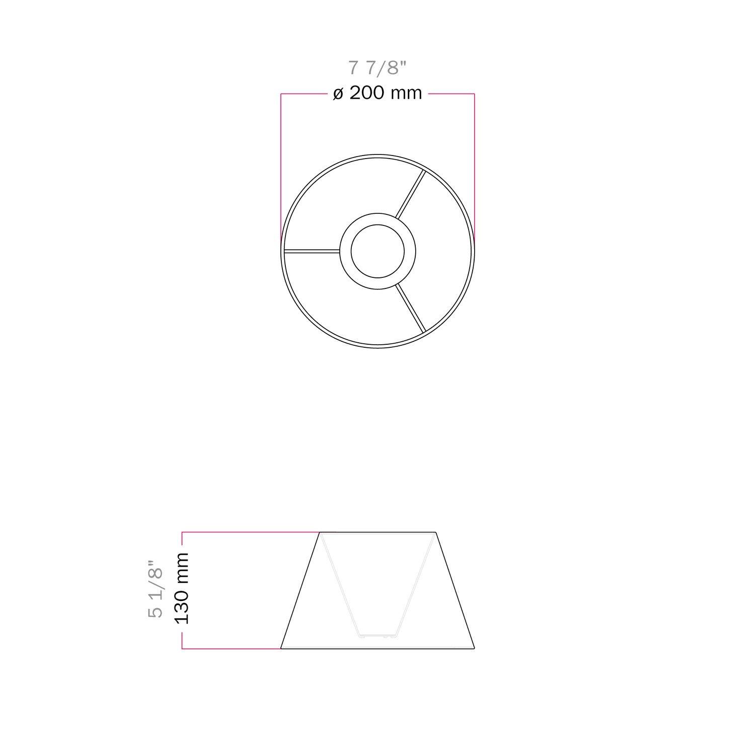 Paralume Impero S con attacco E27 per lampada da tavolo o applique - Made in Italy - Arenal Bordeaux