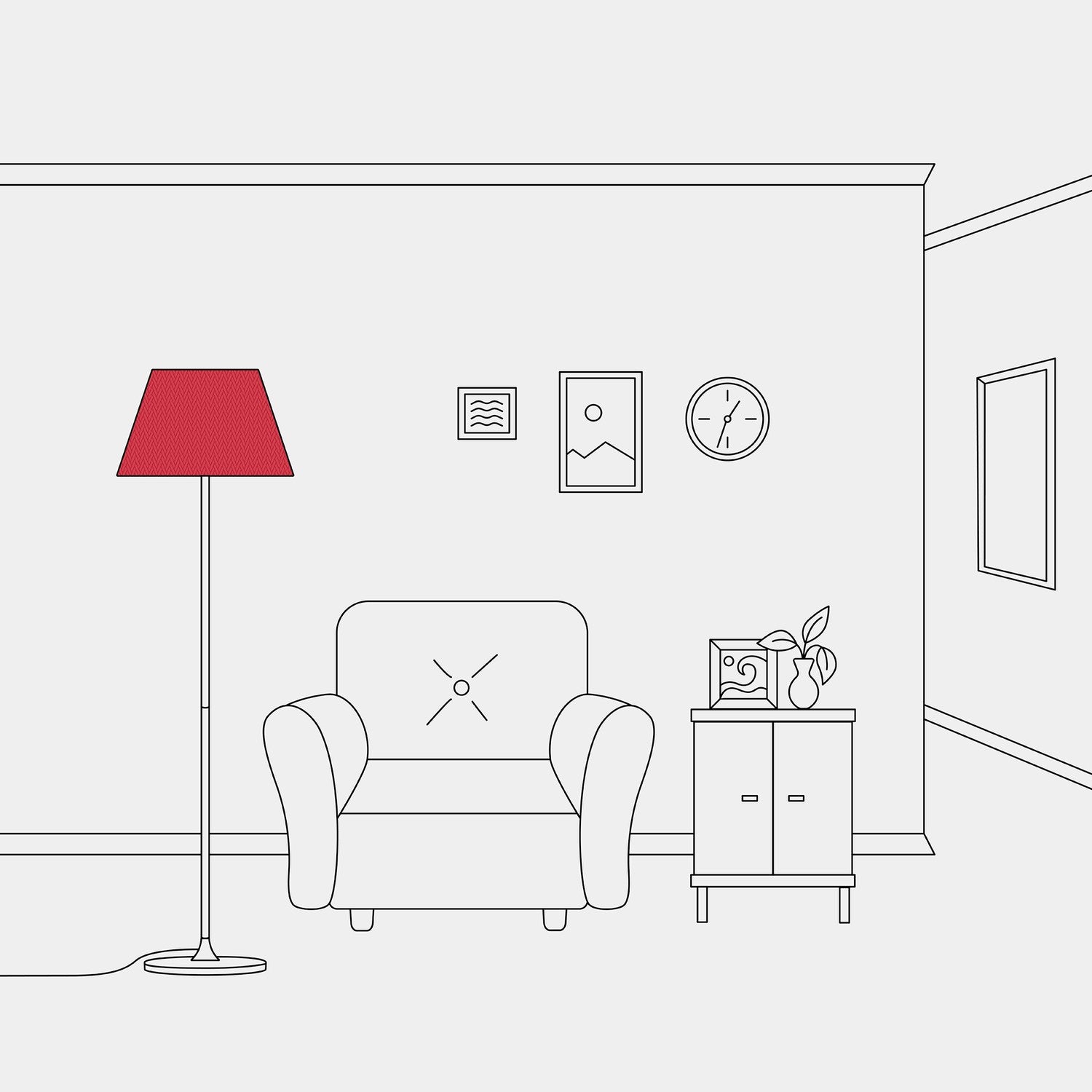 Paralume Impero M in tessuto per lampada da terra con attacco E27 - Made in Italy - Teletta Rosso