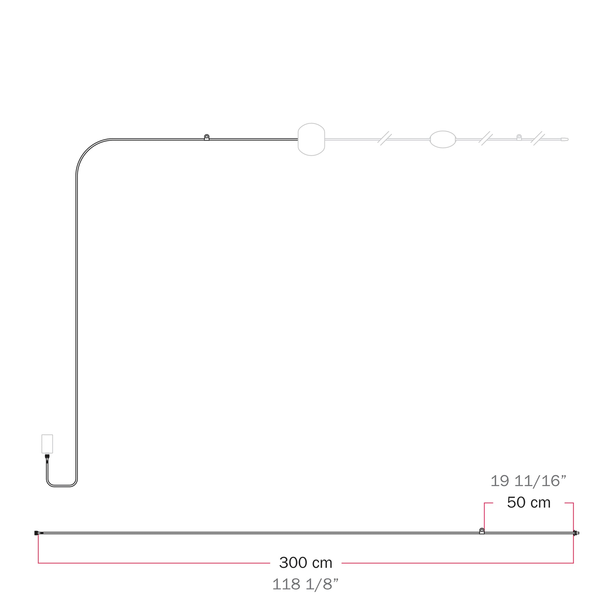 Cavo di connessione Alimentatore / Paralume - Marina - Bianco sabbia