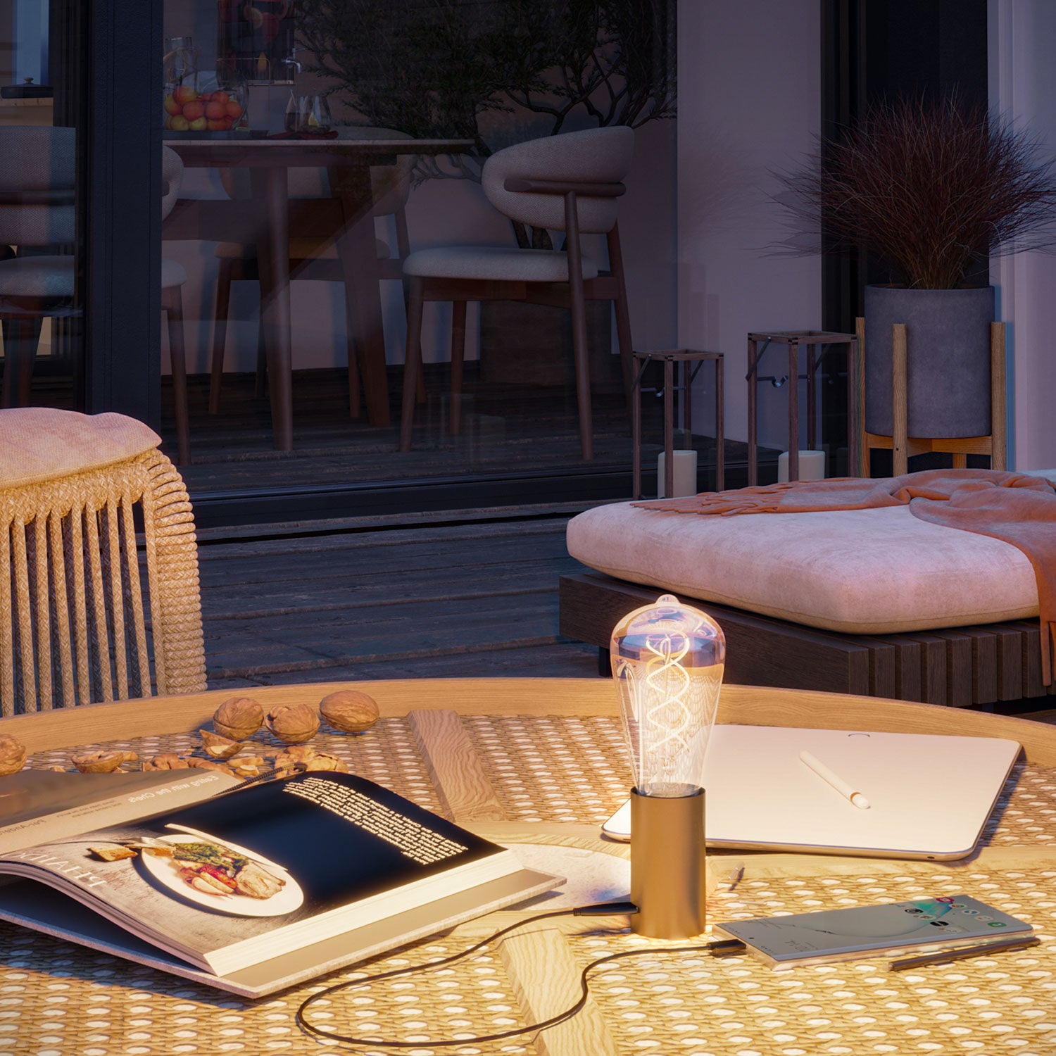 SI! Lampada portatile a 5V con lampadina ST64 - Bronzo satinato