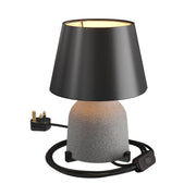 Lampada da tavolo in ceramica Vaso con paralume Impero e spina UK - Nero