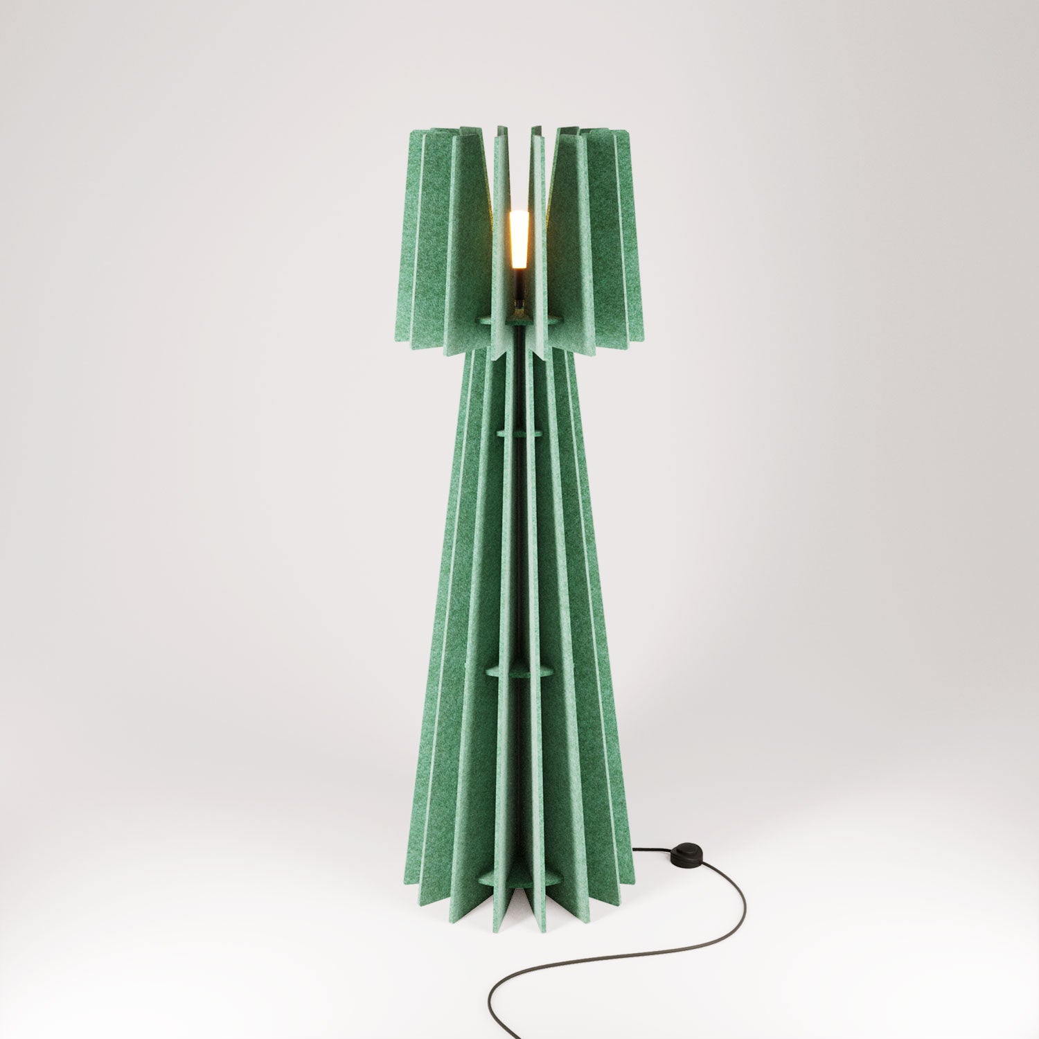 SHHINE lampada da terra in materiale fonoassorbente e spina UK - Verde melange
