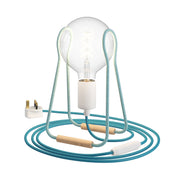 Lampada da tavolo Taché Metal e spina UK - Bianco Azzurro
