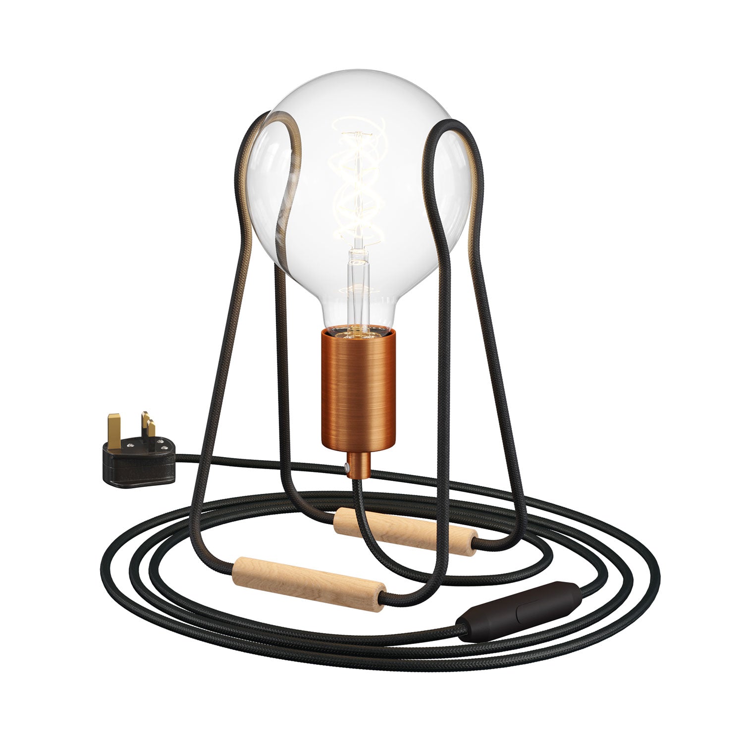 Lampada da tavolo Taché Metal e spina UK - Nero