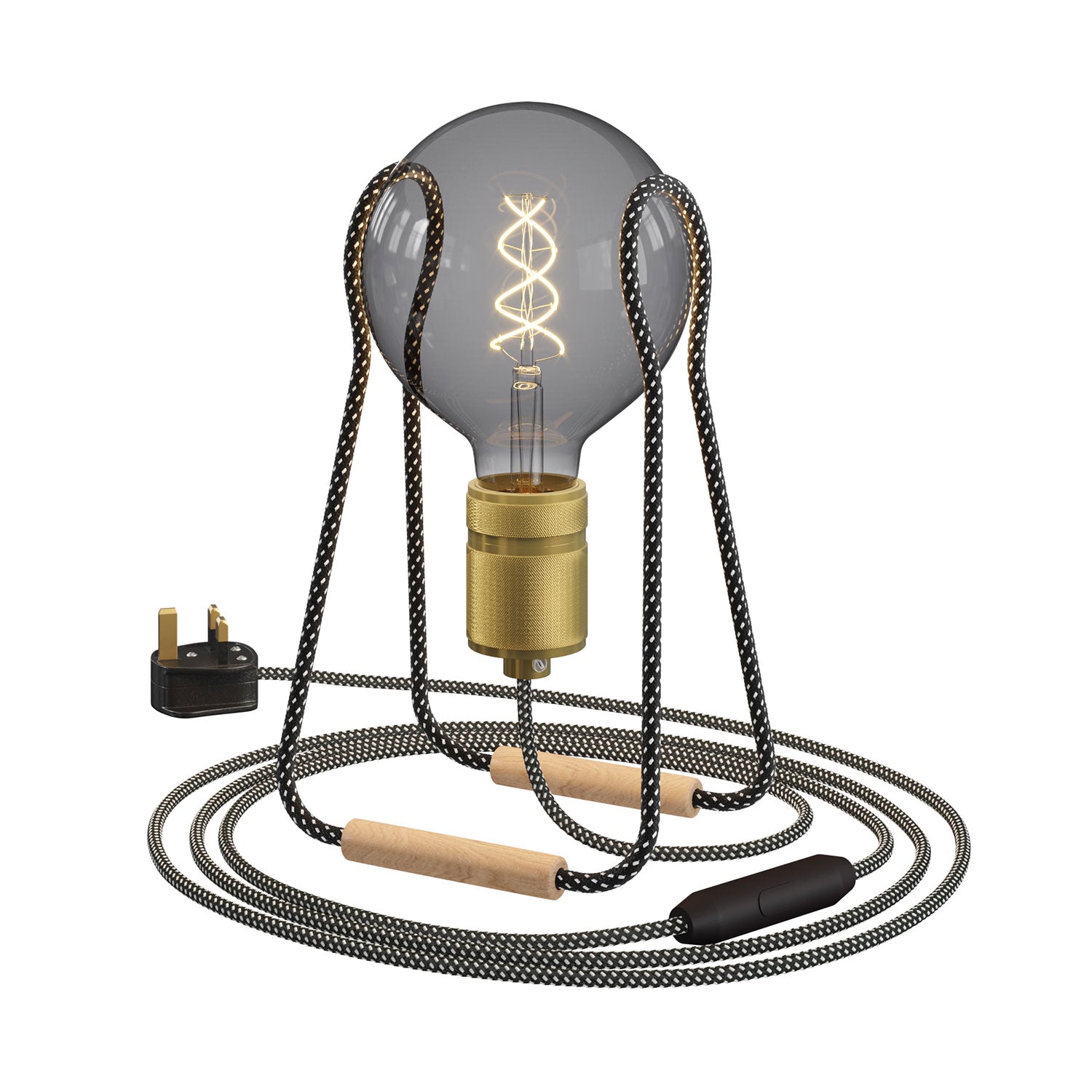 Lampada da tavolo Taché Elegant e spina UK - Nero e Bianco
