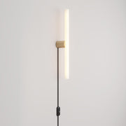 Lampada con spina UK con finitura metallica e lampadina LED lineare S14d - Bronzo satinato
