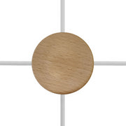 Kit Mini rosone cilindrico in legno a 4 fori laterali (scatola di derivazione) - Neutro