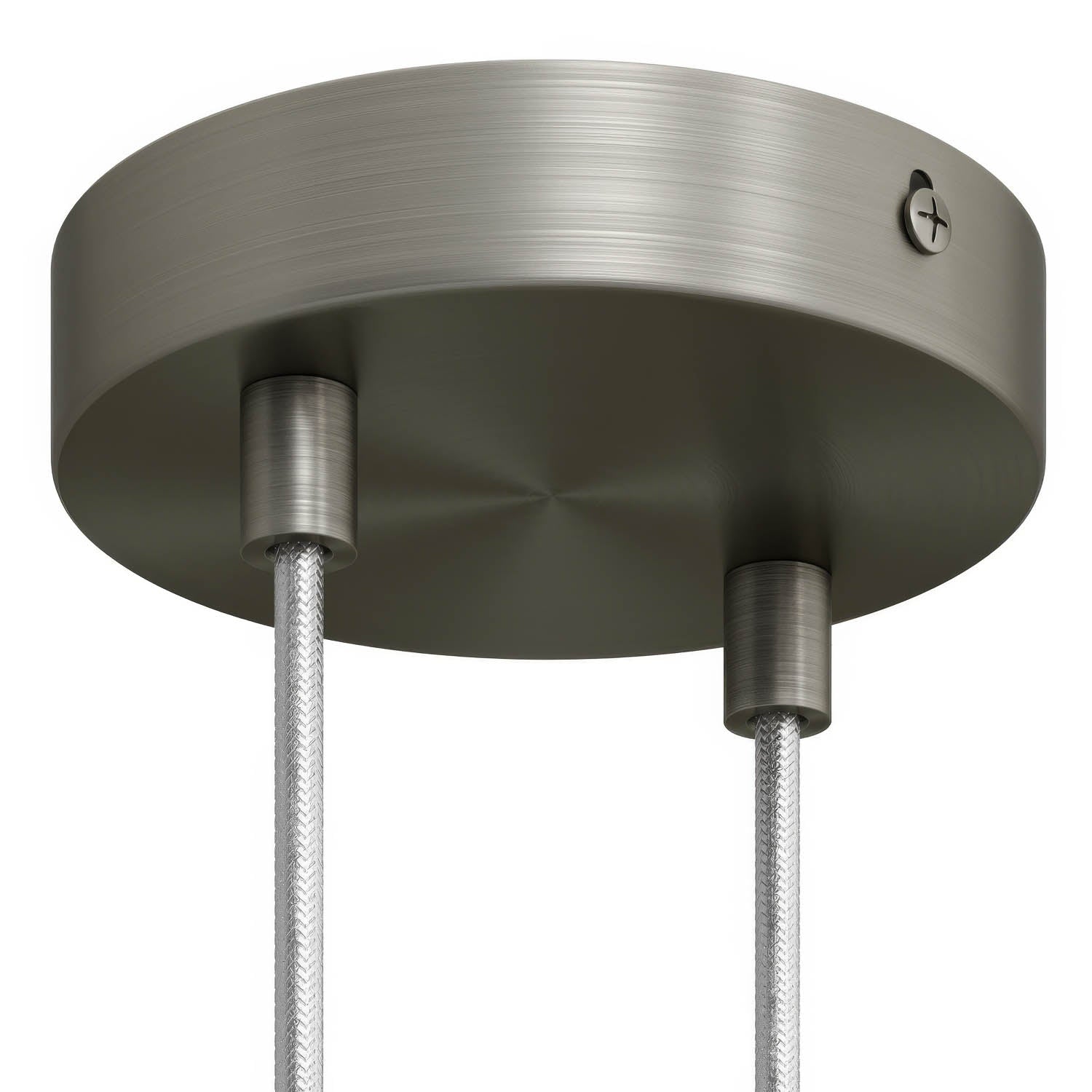 Kit rosone cilindrico in metallo a 2 fori - Titanio satinato Cilindrico