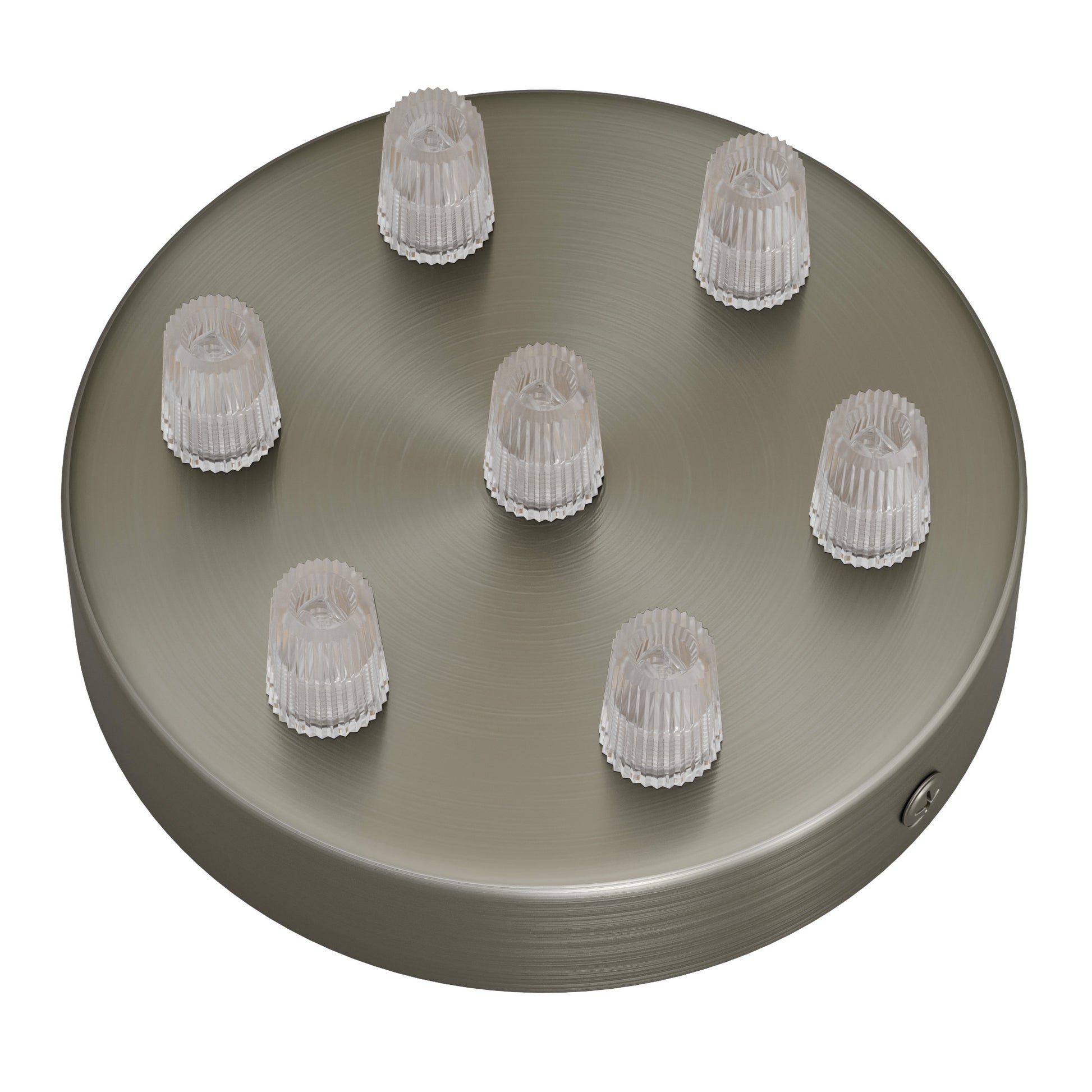 Kit rosone cilindrico in metallo a 7 fori - Titanio satinato Conico