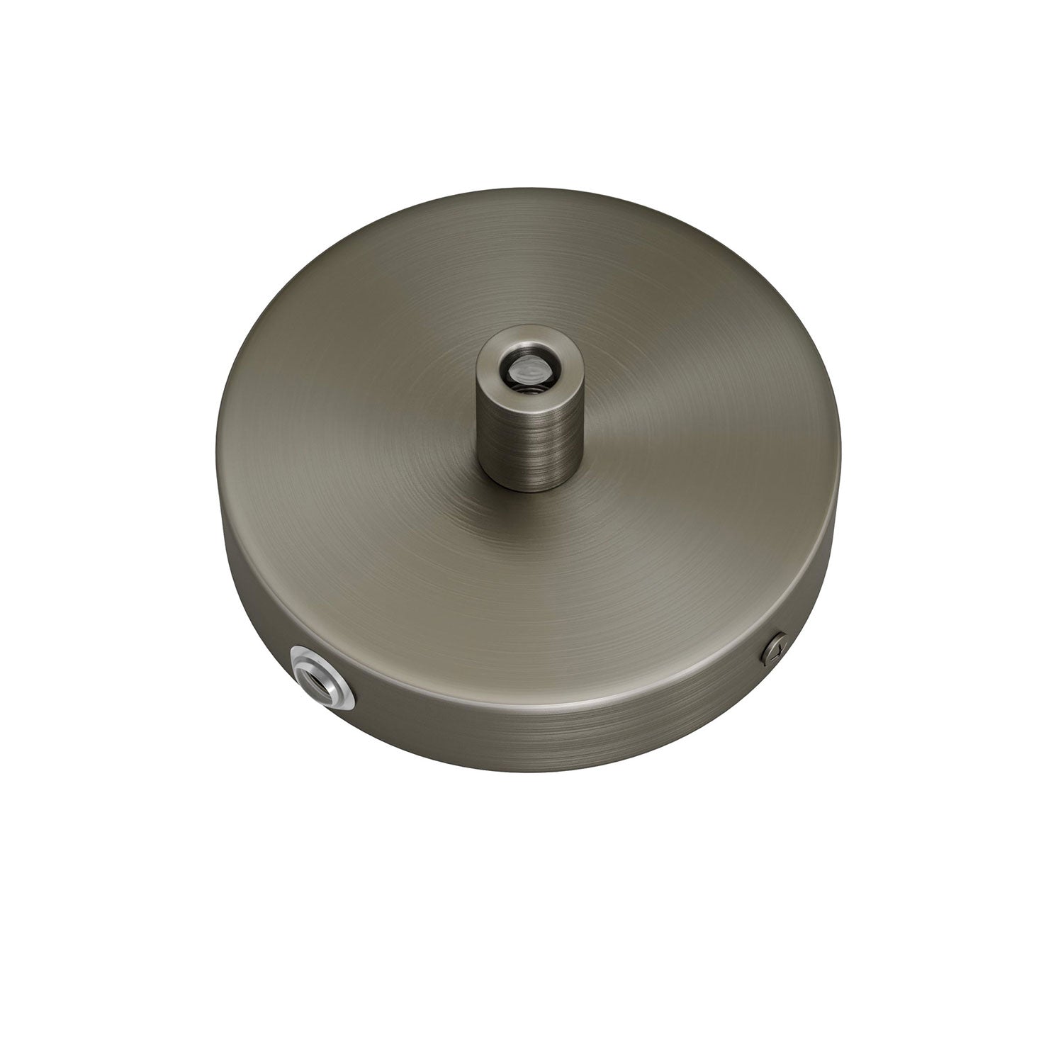 Kit Mini rosone cilindrico in metallo a 1 foro centrale e 2 laterali - Titanio satinato Cilindrico