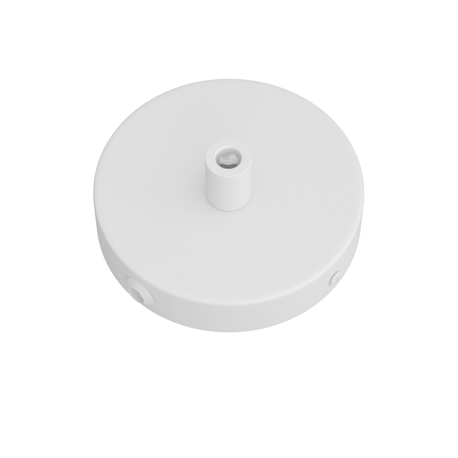 Kit Mini rosone cilindrico in metallo a 1 foro centrale e 2 laterali - Bianco opaco Cilindrico