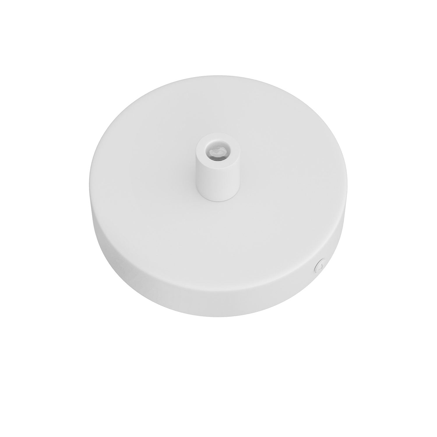 Kit Mini Rosone cilindrico in metallo a 1 foro centrale - Bianco opaco Cilindrico