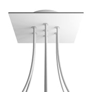 Rosone Rose-One quadrato, 200 mm con 7 fori e 4 fori laterali - Bianco opaco Bianco