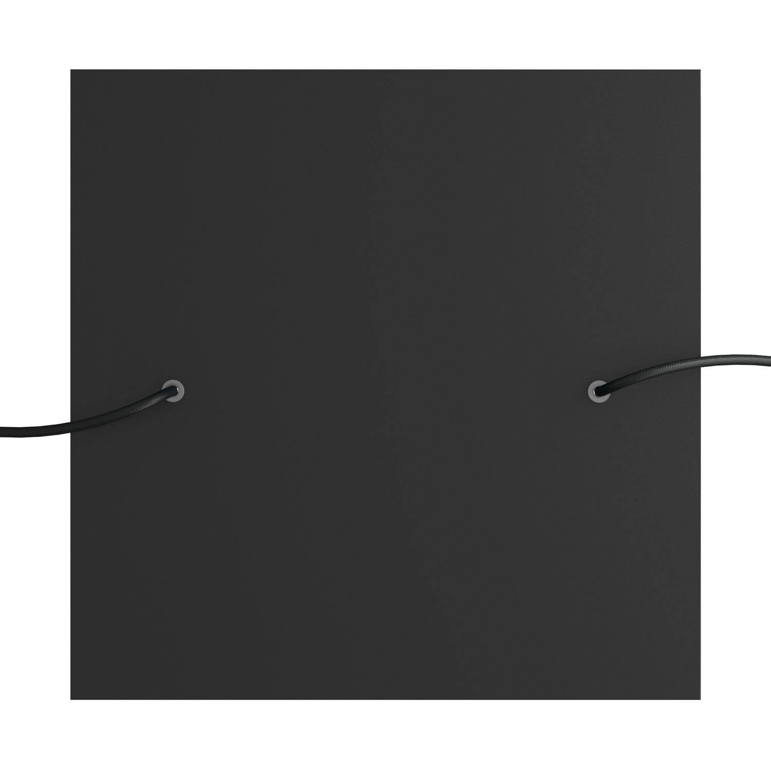 Rosone XXL Rose-One quadrato, 400 mm con 2 fori e 4 fori laterali - Nero opaco Bianco