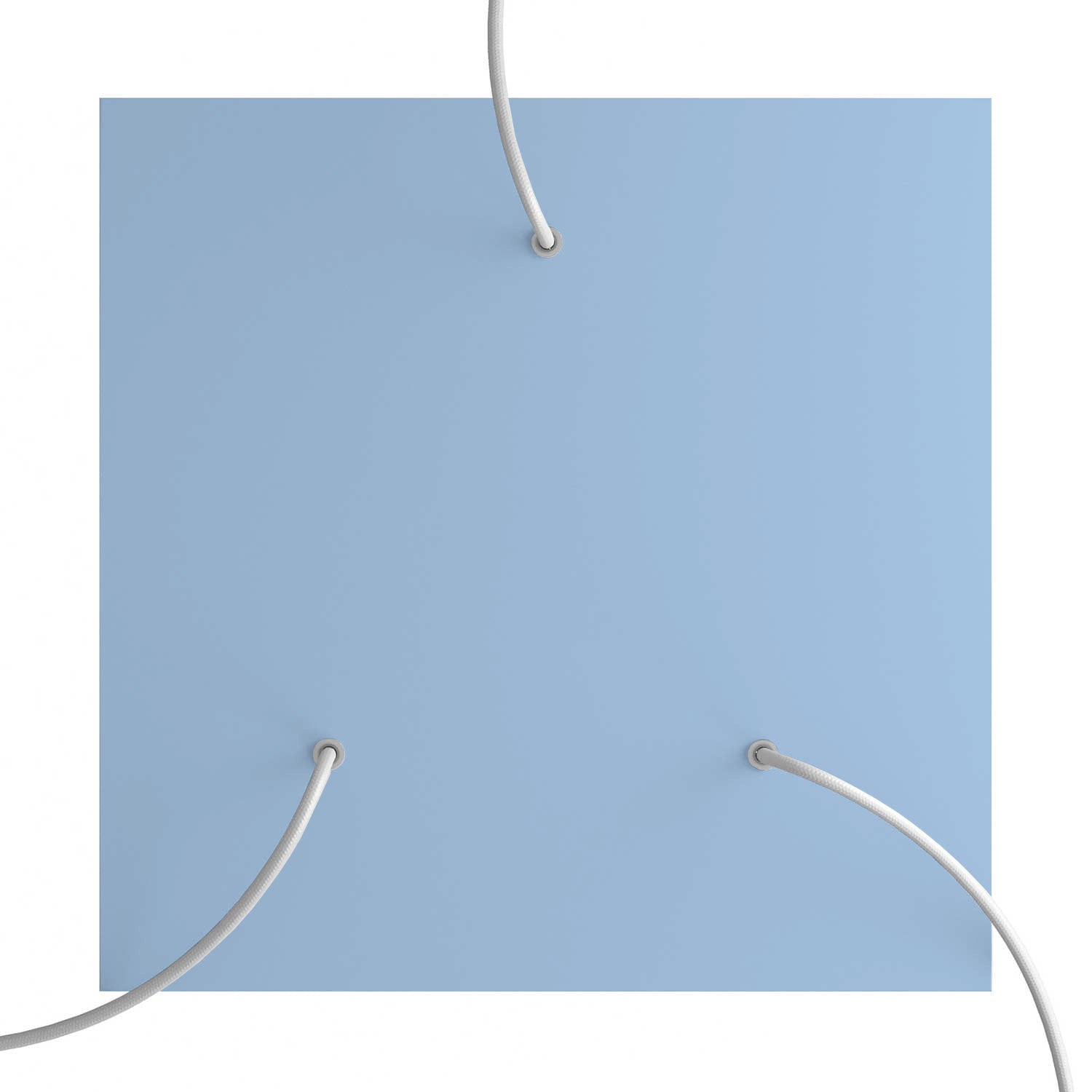 Rosone XXL Rose-One quadrato, 400 mm con 3 fori e 4 fori laterali - Blu carta da zucchero Bianco