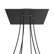 Rosone XXL Rose-One quadrato, 400 mm con 6 fori e 4 fori laterali - Nero opaco Bianco