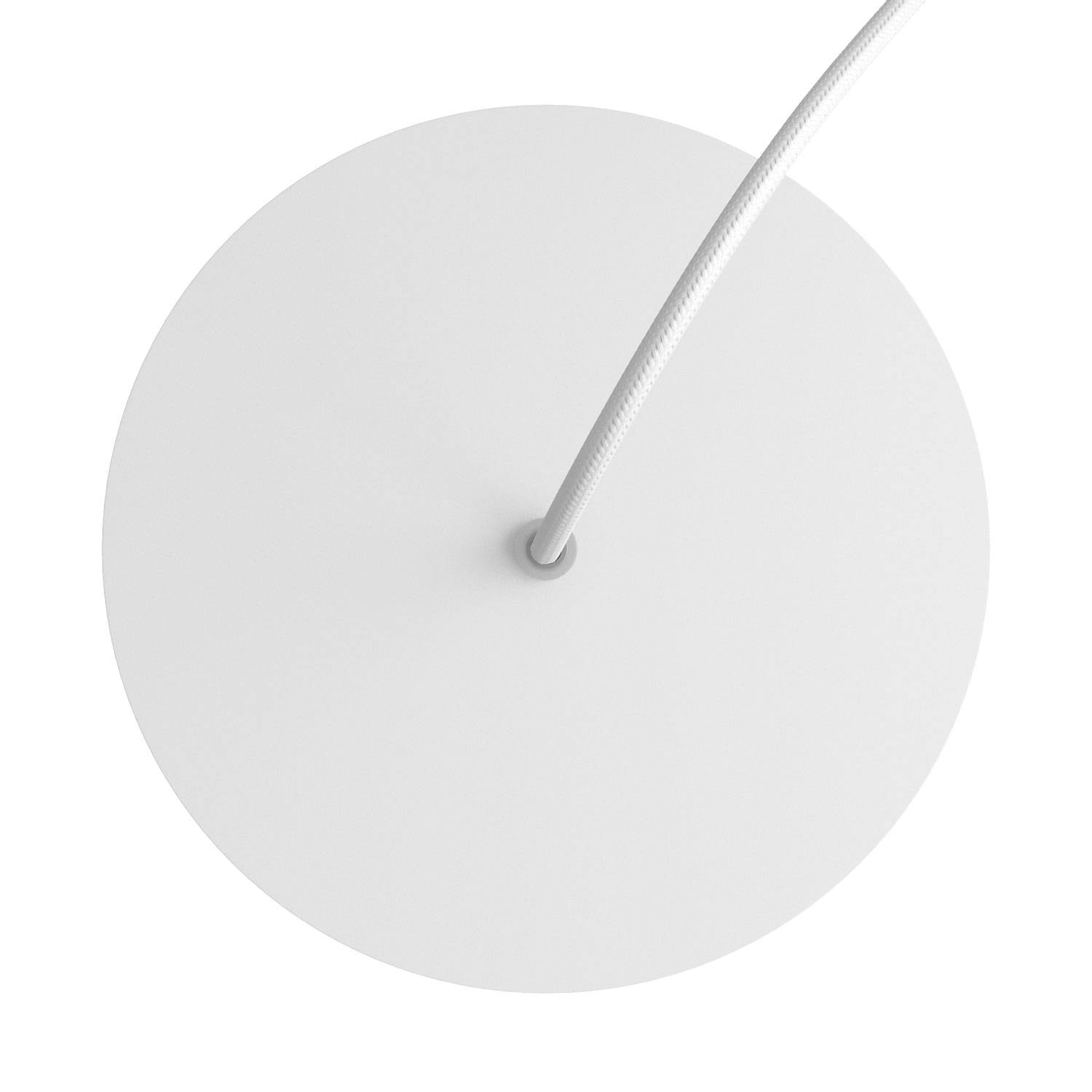 Rosone Rose-One rotondo, diametro 200 mm con 1 foro e 4 fori laterali - Bianco opaco Bianco