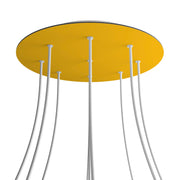 Rosone XXL Rose-One rotondo, diametro 400 mm con 9 fori e 4 fori laterali - Mostarda Bianco