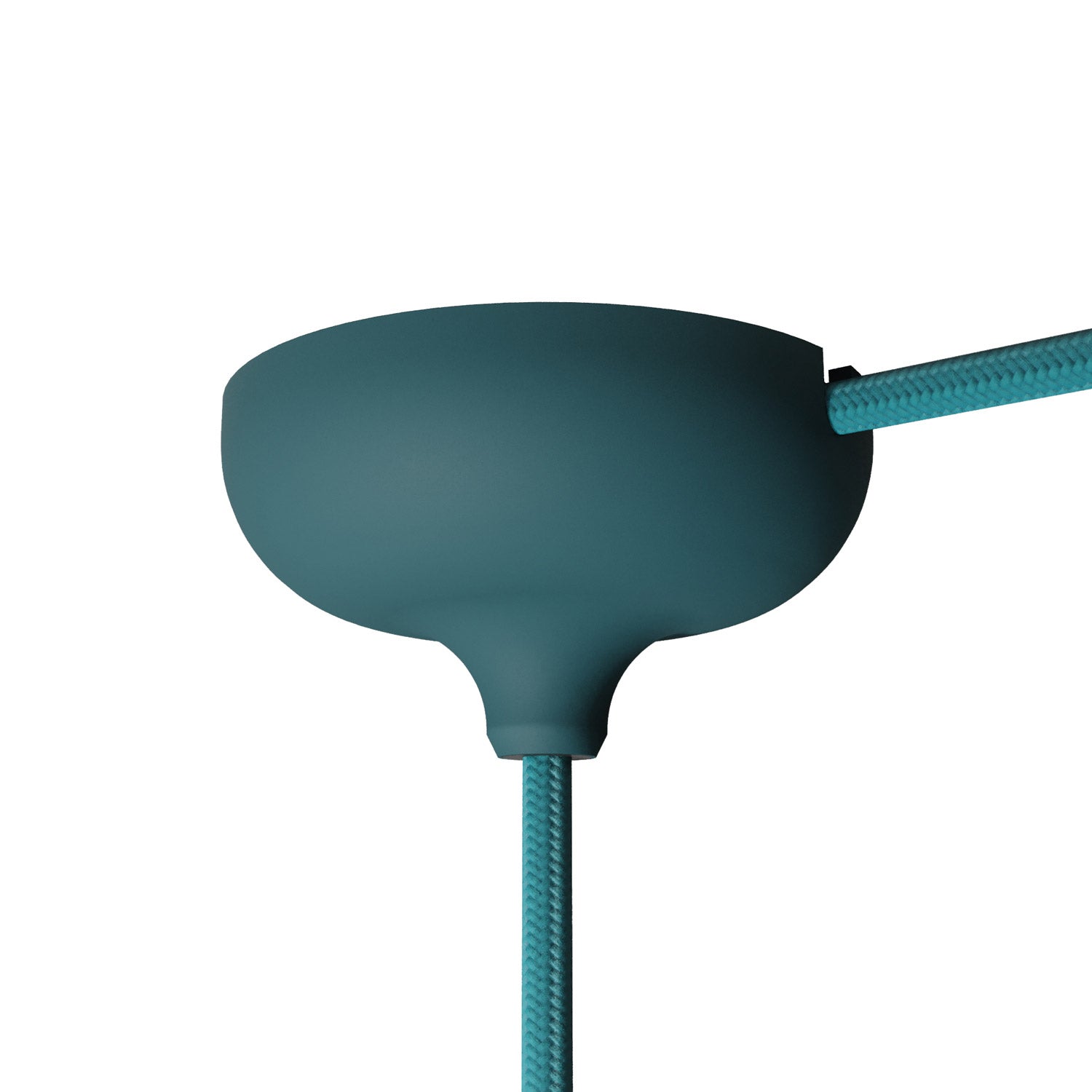 Kit rosone in silicone con foro centrale e predisposizione per foro laterale - Petrolio