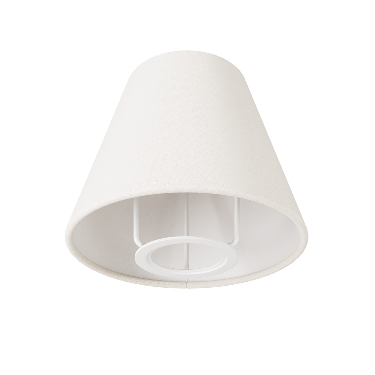 Lampada da tavolo MAG-Y con base metallica tonda, paralume e spina UK - Bianco opaco
