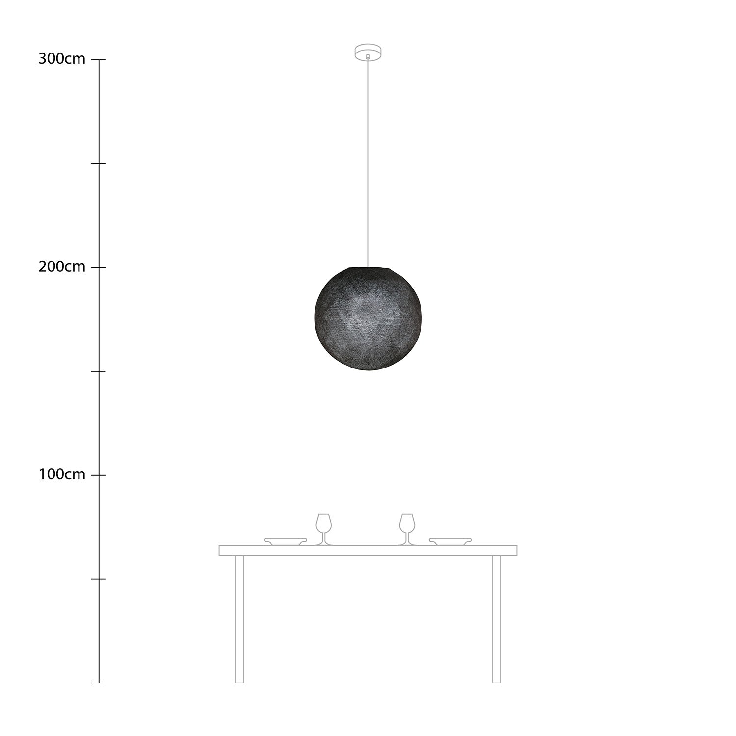 Paralume Sfera Light in filo fatto a mano - Poliestere Grigio antracite