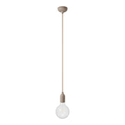 Lampada a sospensione colorata in silicone con cavo tessile - Desert Brown