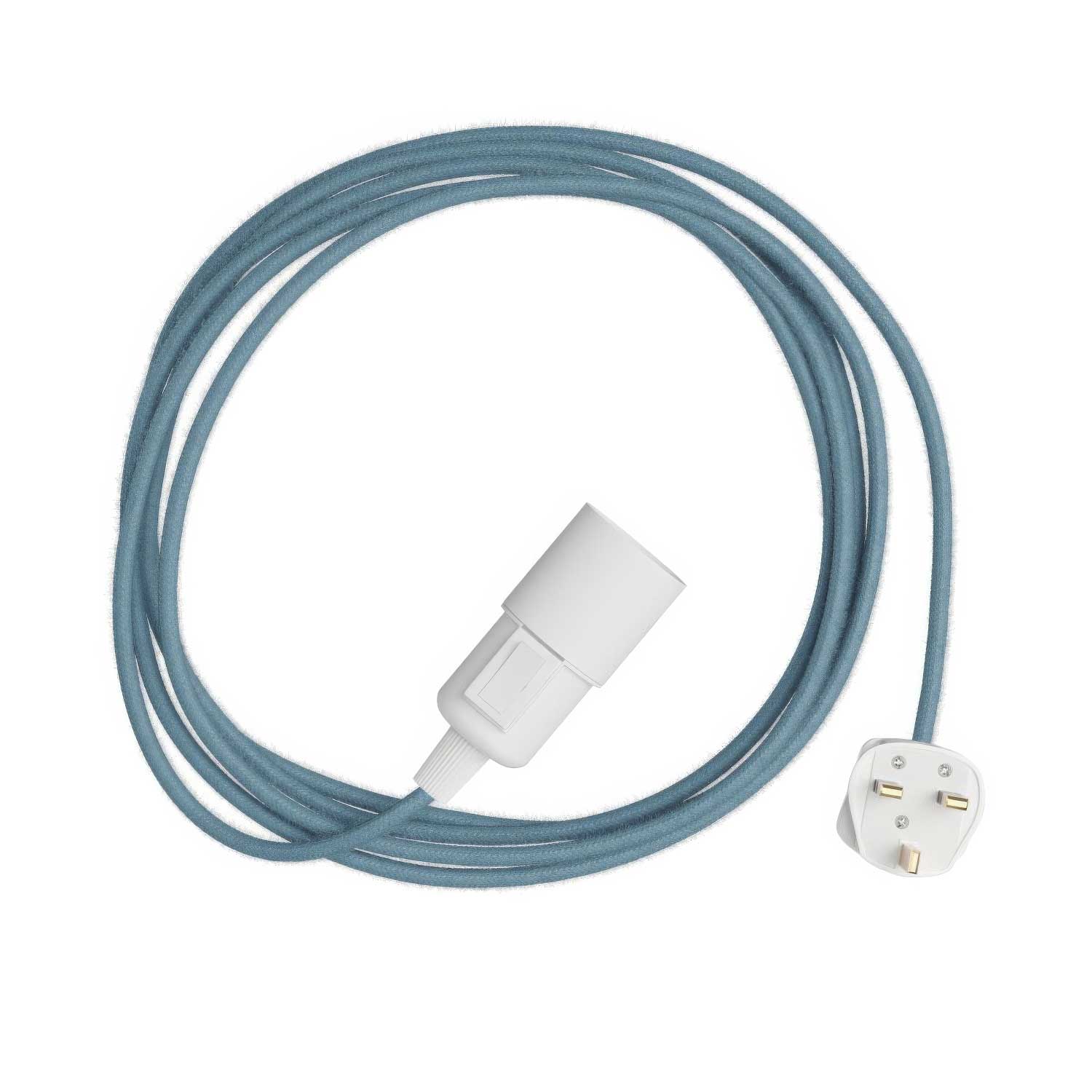 Snake - Lampada plug-in con cavo in tessuto colorato RC53 e spina UK