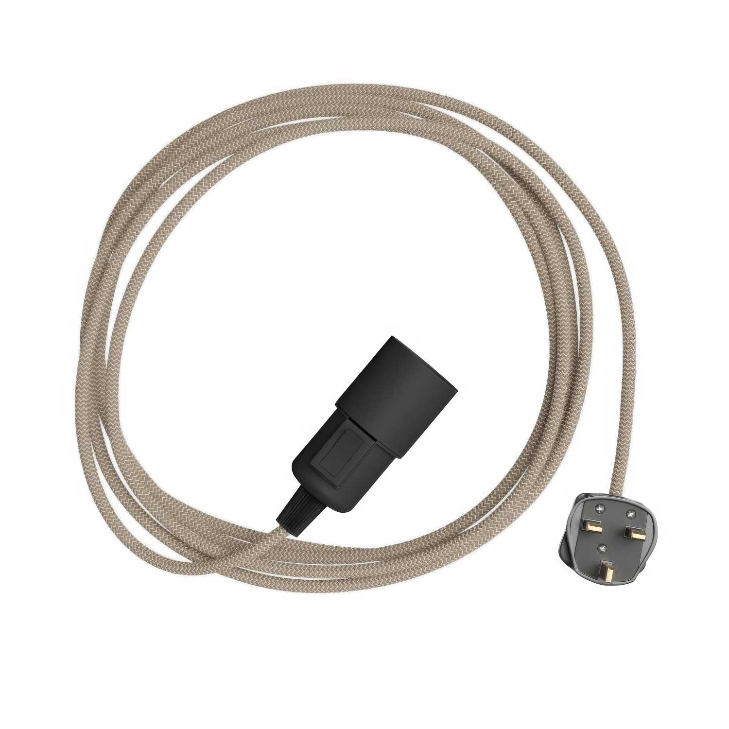 Snake Zig-Zag - Lampada plug-in con cavo in tessuto effetto Zig-Zag RD73 e spina UK