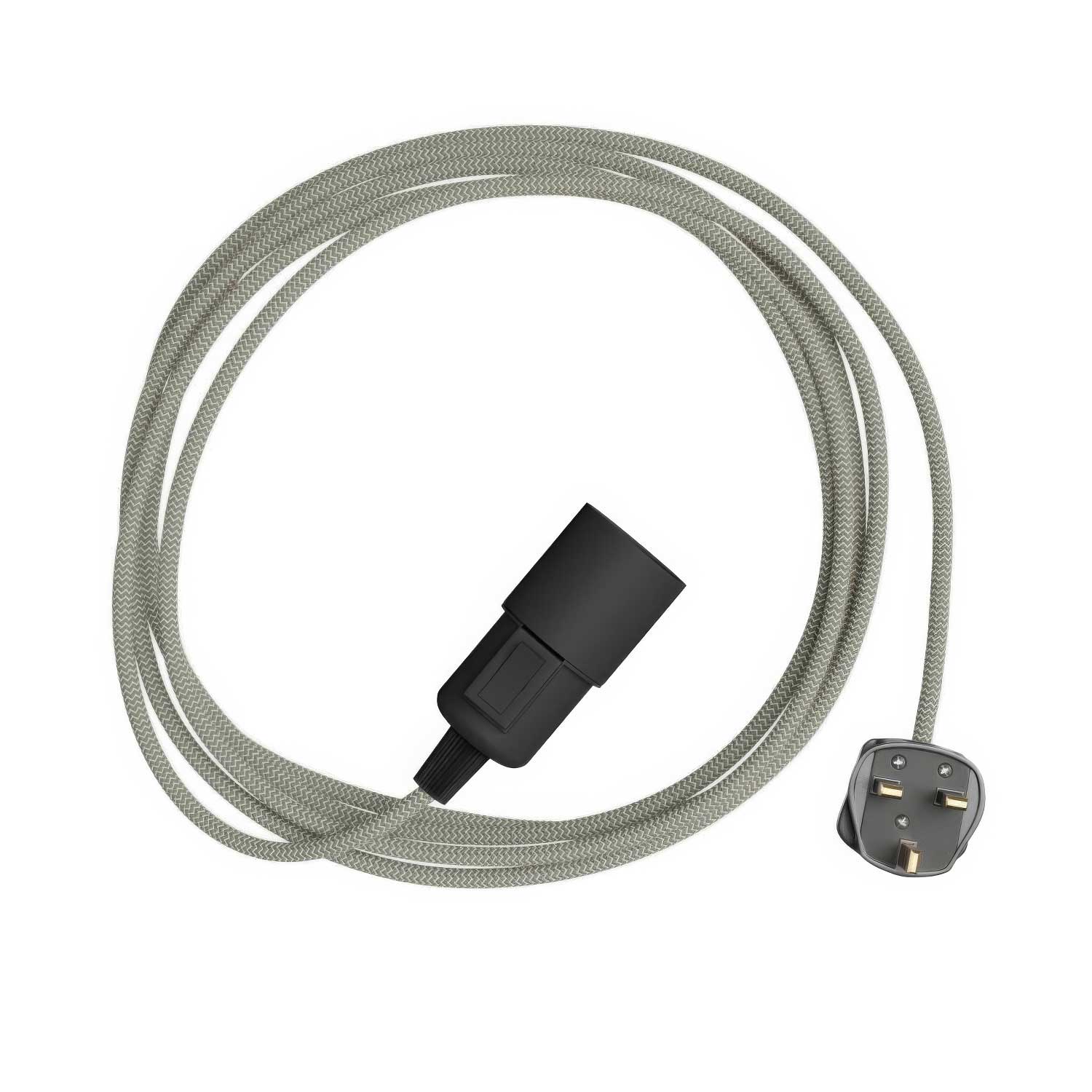 Snake Zig-Zag - Lampada plug-in con cavo in tessuto effetto Zig-Zag RD74 e spina UK