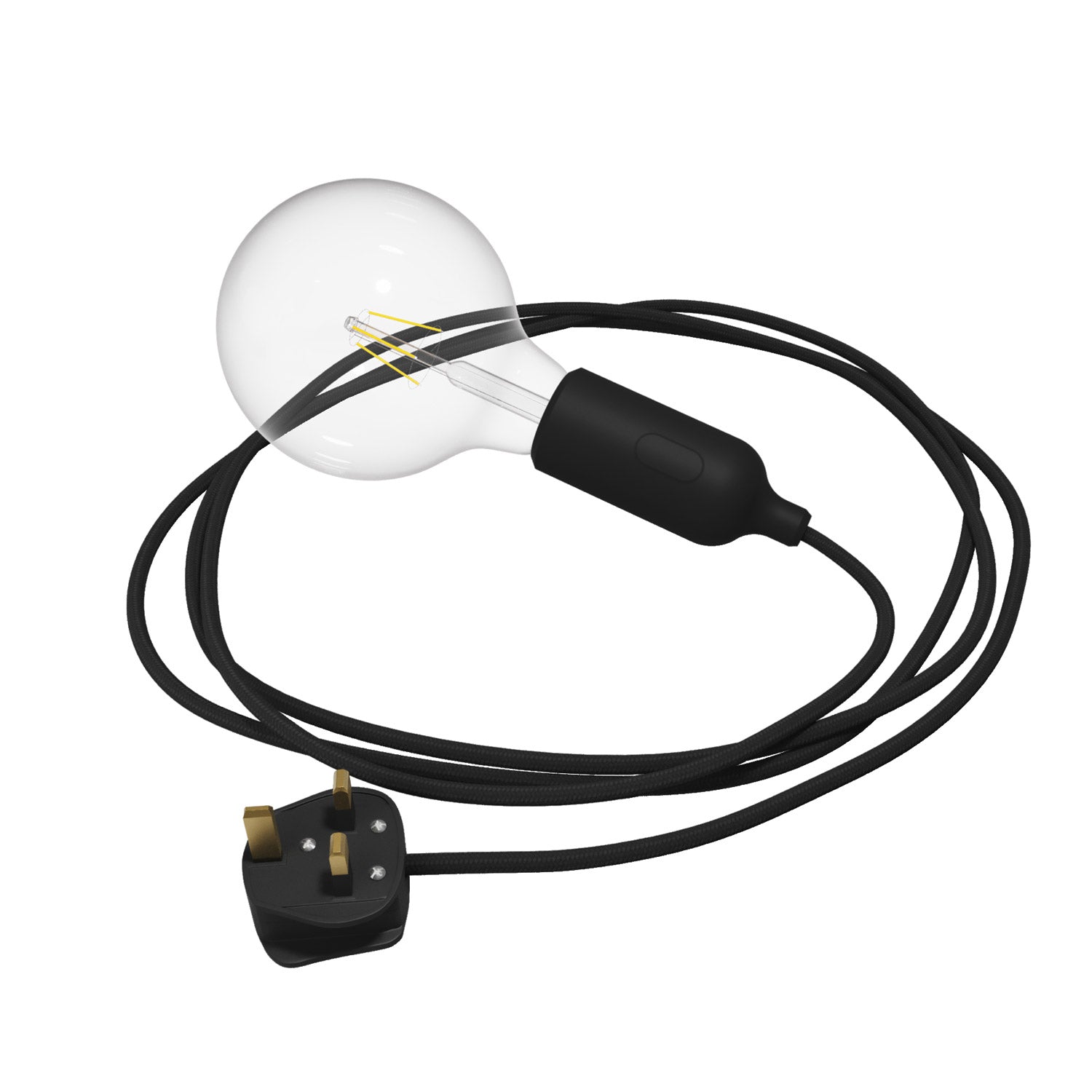 Snake Lampada in silicone con interruttore e spina UK - Nero